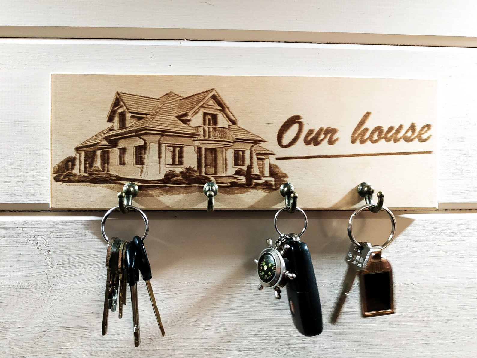 Personalized Key Holder for Wall Wood Custom Key hanger Etsy