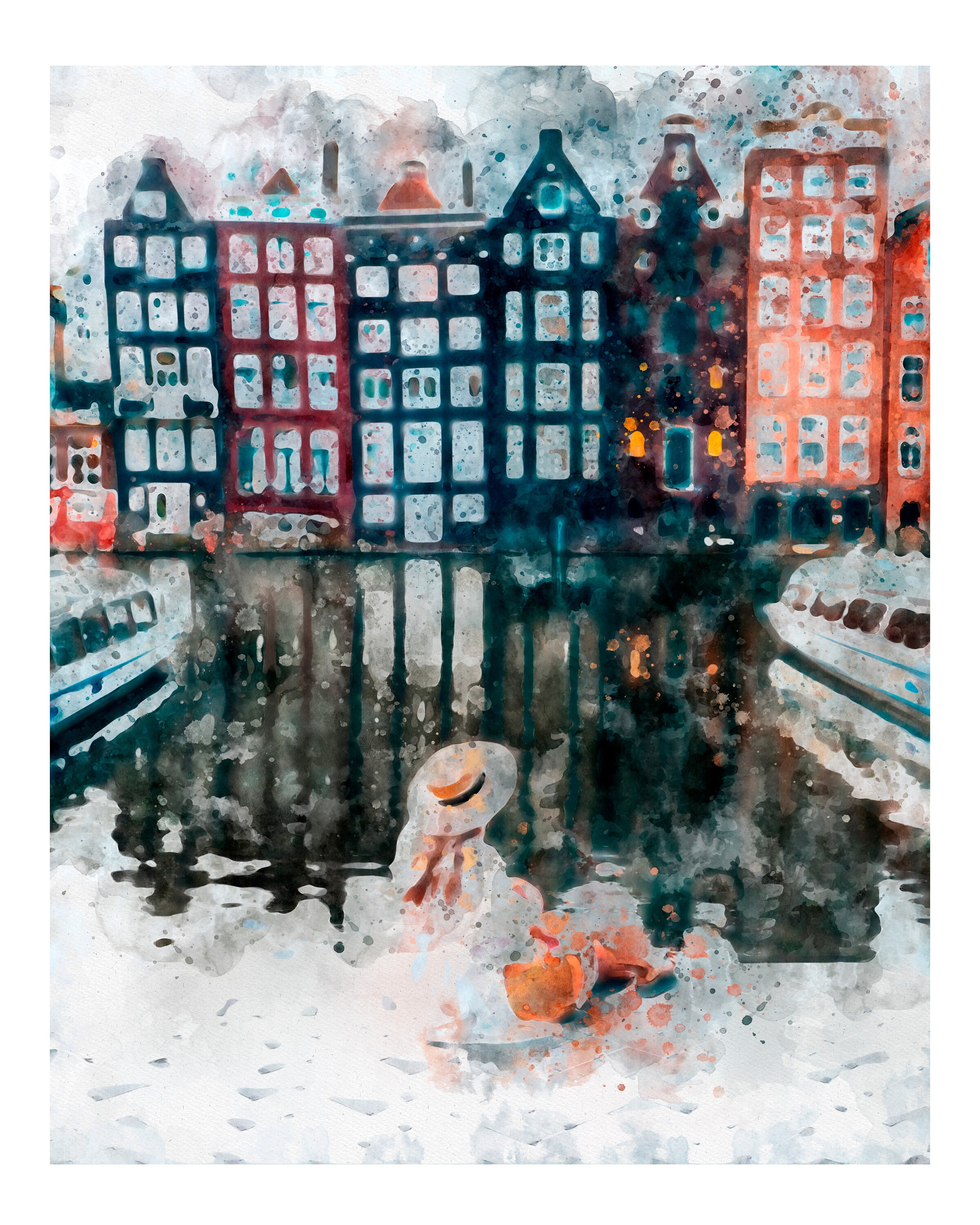 Amsterdam City Print Amsterdam wall decor Amsterdam Print Etsy