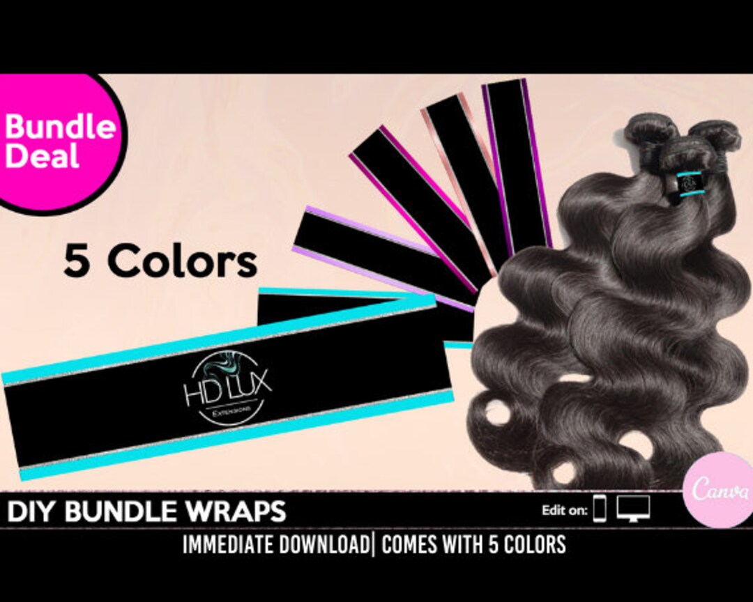 DIY Hair Bundle Wraps 5 Different Color Wraps Immediate Etsy