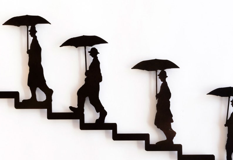 Metal Wall art Home Decor Staircase decor climbing man Etsy