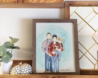Watercolor & Ink Faceless Family Portraits