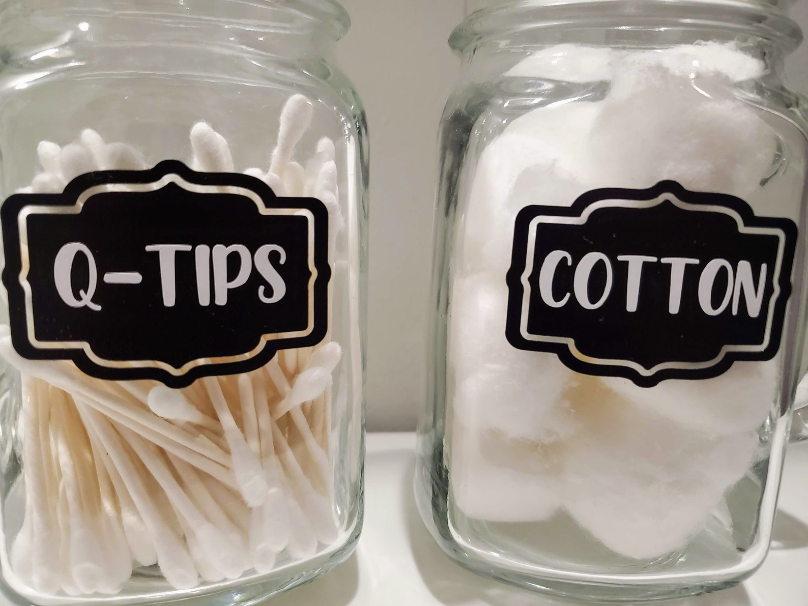 Qtip and Cotton Ball Glass Mason Jar Set Handmade Set of Etsy