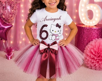 Personalized Kitty Birthday Shirt & Tutu: Glitter Girl Outfit