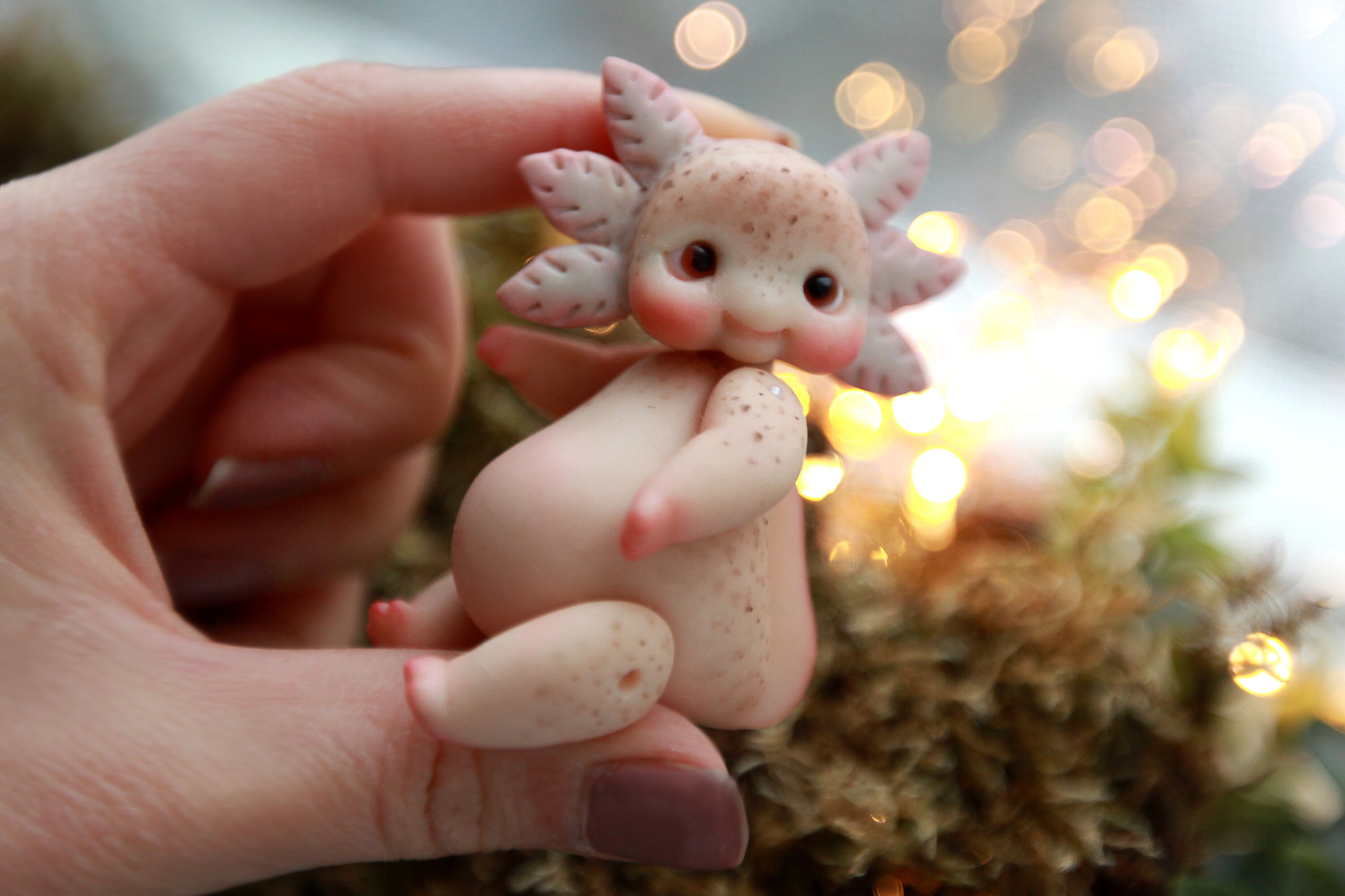 Axolotl Kawaii Charm Cute Polymer Clay Charm Figurine Axolotl