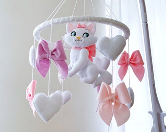 The Aristocats Marie baby crib nursery mobile Baby girl nursery decor gifts Pregnancy custom baby gift