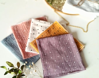Cotton handkerchiefs for women, eco friendly gifts, organic reusable napkins, baby wipes, unpaper towels