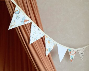 Pennant Bunting banner Boho nursery decor boy girl Flags playroom wall decor garland Premium cotton bunting