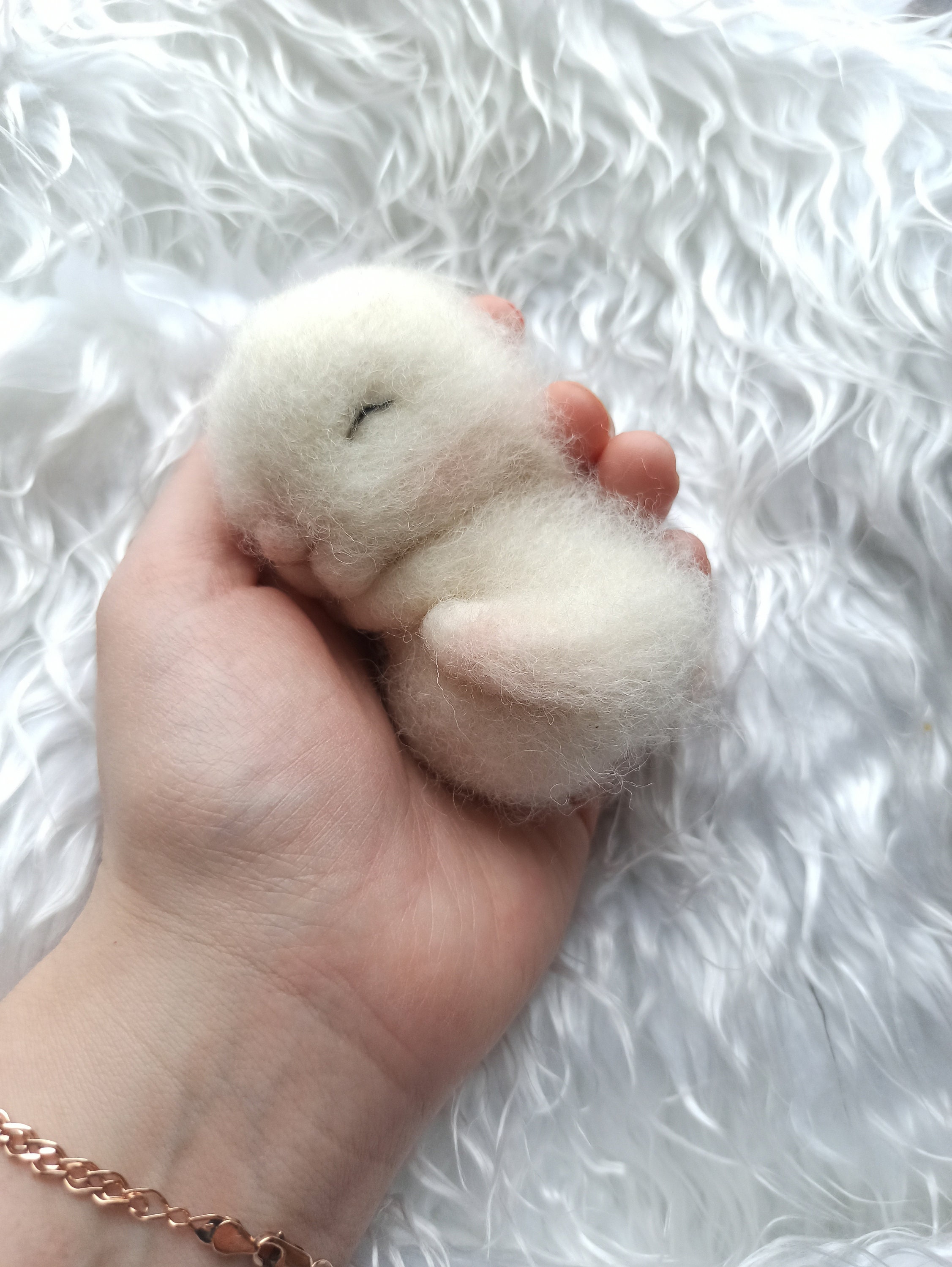 Needle Felted Bunny Sleeping Rabbit Sleeping Bunny - Etsy