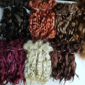 Mohair for dolls | Set of 7 colors 700 gr / 25 Oz | Mohair doll hair, Premium angora hair, reborn hair, Mohair 17-18 сm