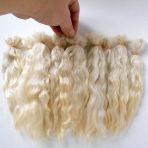 Mohair for dolls, Mohair doll hair, Premium angora hair, reborn hair, 14-15 cm  0.35 oz