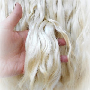 Mohair for dolls, Very long mohair, Mohair doll hair, Premium angora hair, reborn hair, 23-24 сm  0.35 oz