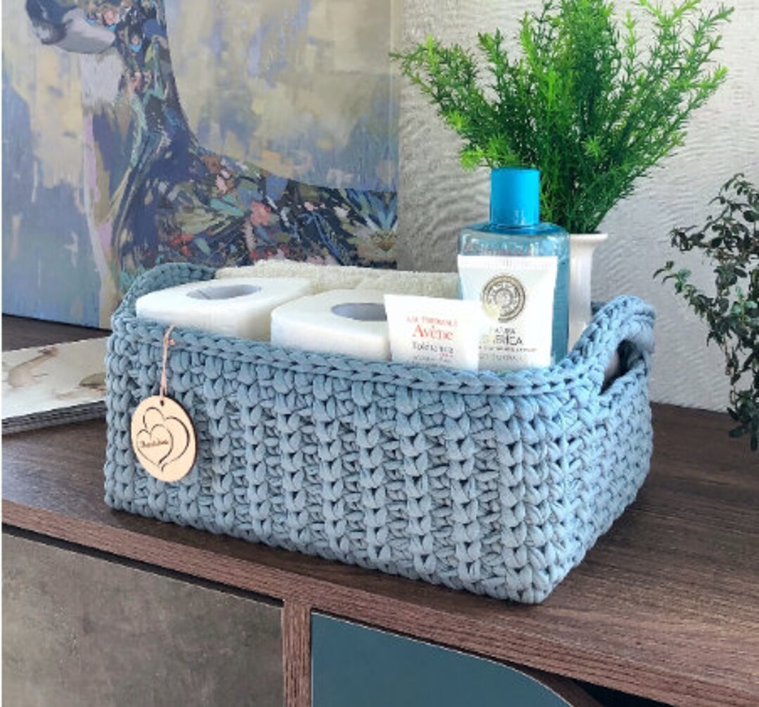 Large Towel Toilet Paper Cosmetic Basket Holder Box, Bathroom Storage ...