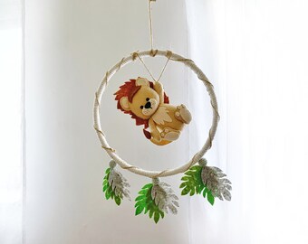 Décoration mobile pour chambre de bébé Lion, lit de bébé jungle, mobile pour bébé Safari, mobile pour bébé Roi lion, mobile pour berceau, mobile pour bébé