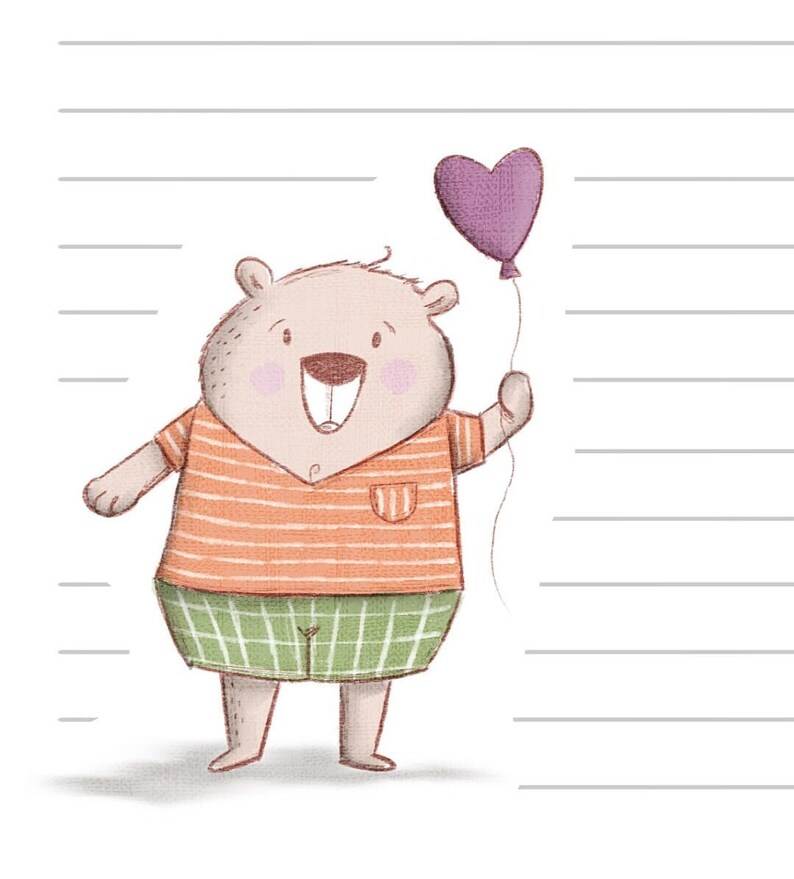 PRINTABLE STATIONERY for KIDS, Missing You Bear Stationary, Writing ...