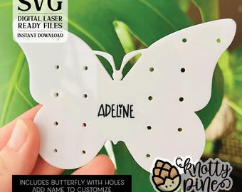 Earring Holder svg, Butterfly Travel Earring Holder Laser Cut File, Kids Stud Earring, Minimalist Jewelry Holder, Glowforge Digital Cut File