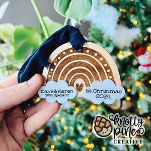 Christmas Ornament SVG | Rainbow Ornament SVG | Baby, Girl, Boy, Blank & Custom Name Versions | Laser Cut File | Glowforge | Baby Gift