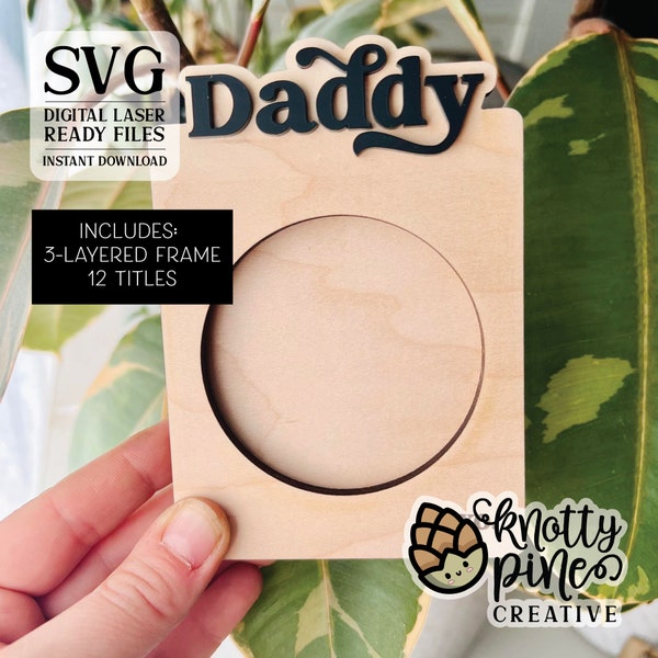 Gift for Dad Photo Frame svg, FATHER’s DAY Gift, Drop-in Photo Frame, Customizable Gift for Dad, Laser Cut file