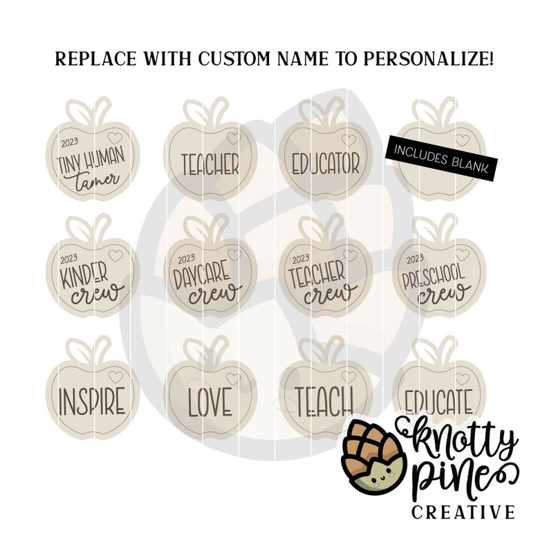 Apple Shaped Teacher Gift Christmas Ornament Svg, Tiny Human Tamer ...