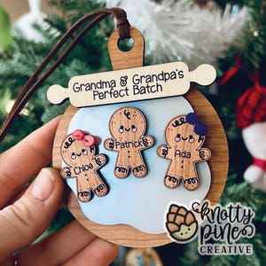 Perfect Batch Ornament SVG | Gingerbread Family | Christmas Ornament | Glowforge Laser Cut File | Grandma & Grandpa Gift | Layered Ornament