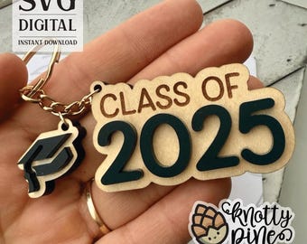 Graduierung Schlüsselanhänger svg, Klasse von 2025 svg, Graduierung Laser-Datei, Graduierung Geschenk, Graduierung Laser-Datei, Klasse von 2025 svg