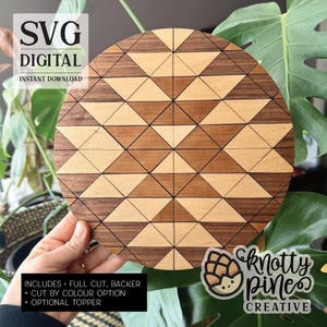 Barn Quilt svg, Round Wood Sign, Wood Sign, Farmhouse Decor, Quilt Design, Circle Barn Quilt, Wall Sign, Home Decor, Glowforge, Laser Ready