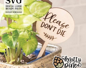 Funny Plant Stakes Laser Cut SVG: 12 Sassy Sayings (Digital Download)