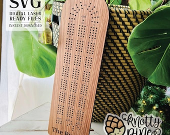 Cribbage Game board svg, Game board Cribbage Laser Cut file, Glowforge svg, Customizable Laser Ready game, Cribbage Game