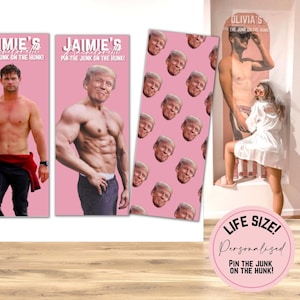 Custom Pin the Junk on the Hunk, Personalised Pin the Tail, Bachelorette Party Game, Hens Party, Birthday Party, Printable, Personalised