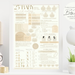 Personalisiertes Baby & Außergewöhnliches Spickzettel Poster | Baby Stundenplan | Kinderzimmer Kunst | 1. Jahr Infografik | Baby Poster | Baby Routine | Neues Elterngeschenk