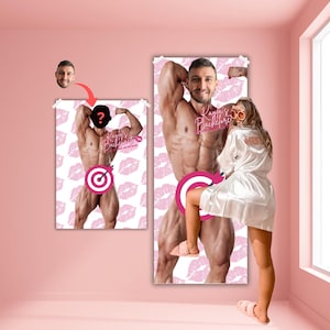 Custom Pin the Junk on the Hunk, Personalised Pin the Tail, Bachelorette Party Game, Hens Party Pin the Tail Game, Personalized, Life-Size
