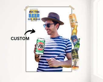 Custom 'Pin the Beer' Party Game | Printable Bucks or Stag Do Birthday Party Activity | Fun Party Game | A1 & A2 Sizes |