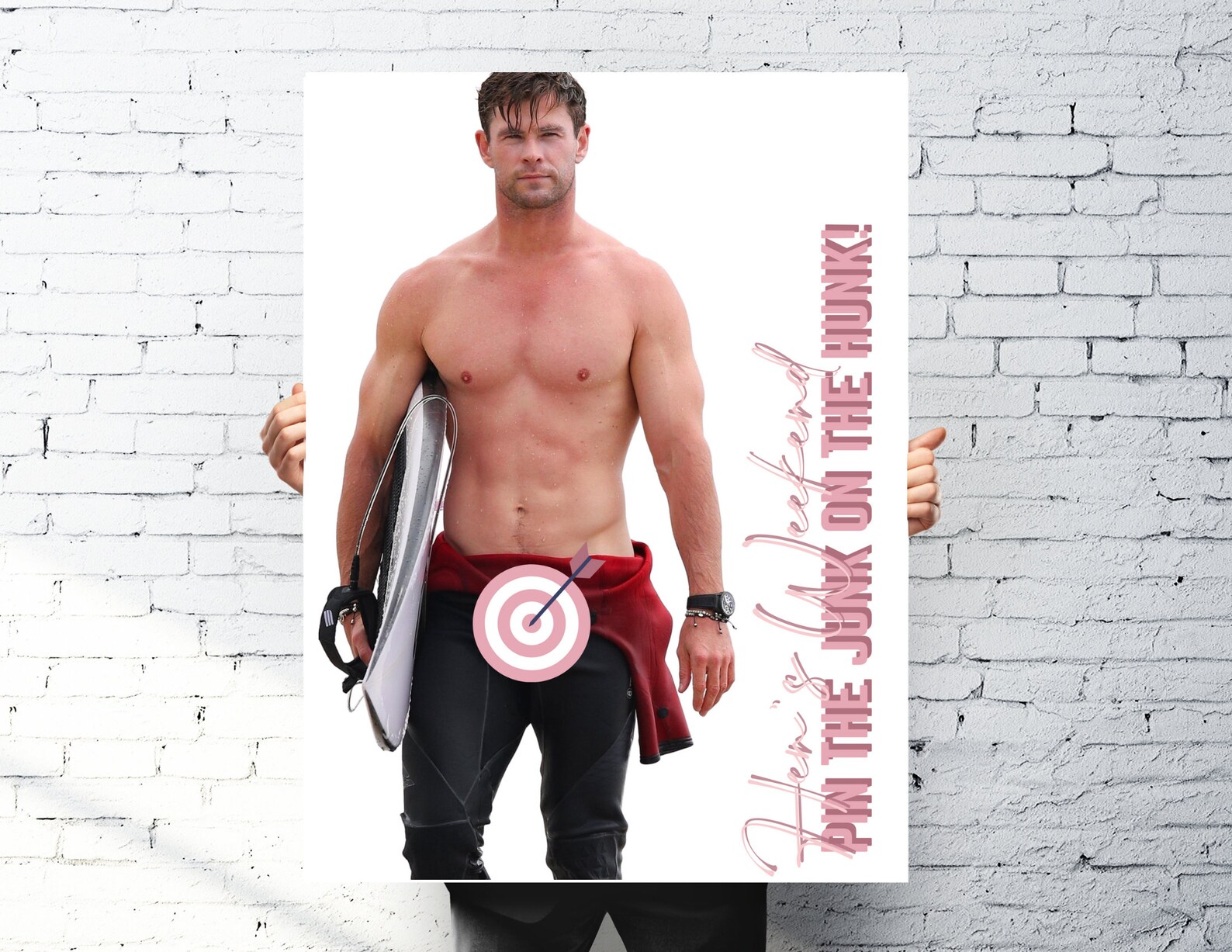 Custom Pin the Junk on the Hunk Personalised Pin the Tail Etsy