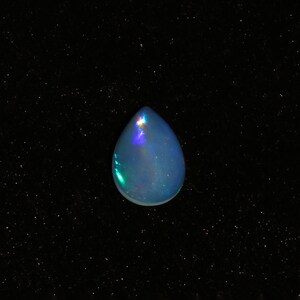 Fire Opal Loose Stone, Ethiopian Cabochon 10x14mm Gemstone for Jewelry Making, Pear Shape 3.4ct Opal October Birthstone Gift