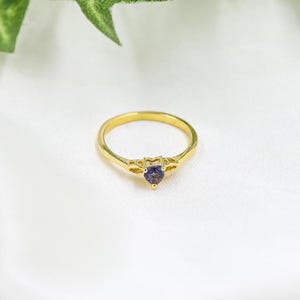 925 Sterling Silver Ring with Natural Gemstones for Women, Silver Gemstone Ring, Silver Iolite Jewelry, Iolite Engagement Ring