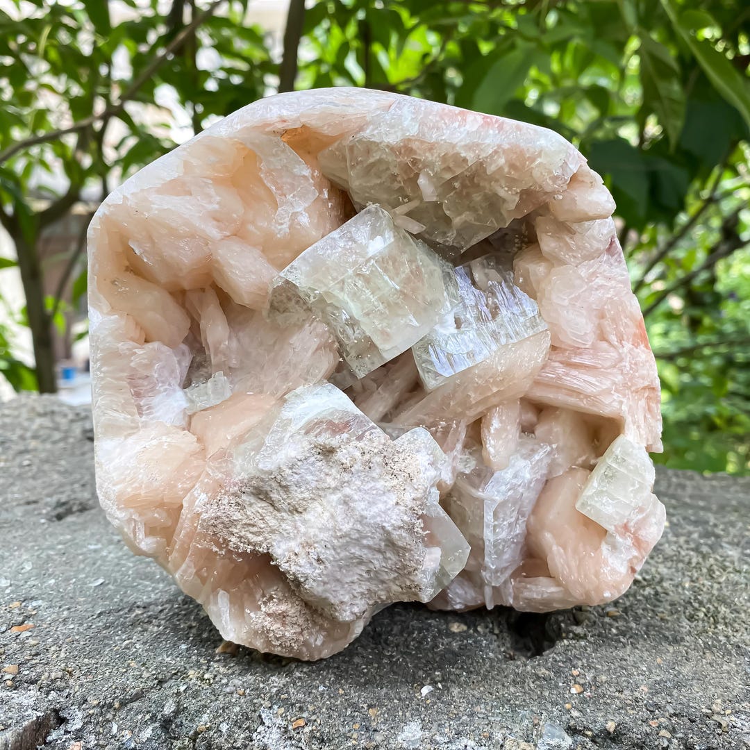 Natural Stilbite With Apophyllite Geode Crystal Cluster Reiki Healing ...