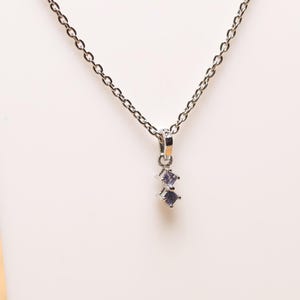 Elegant Iolite Necklace, Blue Gemstone Jewelry, 925 Sterling Silver & Rose Gold Jewelry, Wedding Anniversary Jewelry For Your Love