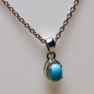 925 Sterling Silver Turquoise Pendant, December Birthstone Jewelry, Genuine Gemstone Necklace, Jewelry For Women Unique Gift