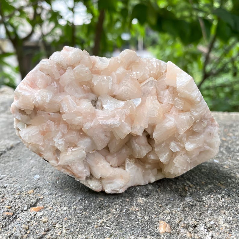 Natural Stilbite and Apophyllite Geode Cluster 315g Raw Mineral ...