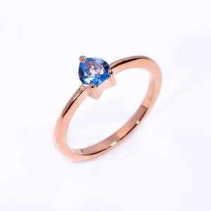 Heart Shape Swiss Blue Topaz Ring, Natural Blue Topaz Engagement Ring, 925 Sterling Silver, Blue Gemstone Ring, Gift For Wife