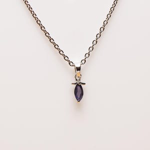 Iolite Pendant, Iolite Jewelry, 925 Sterling Silver Women&#39;s Pendant, Handmade Jewelry, Beautiful Gemstone Color,Free Shipping Gift