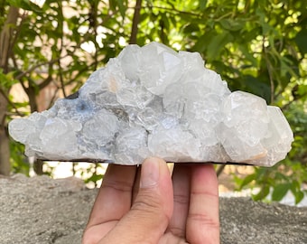 Natural White Apophyllite Cluster 600g Raw Healing Crystal Energy Clarity Mineral Specimen Spiritual Home Decor