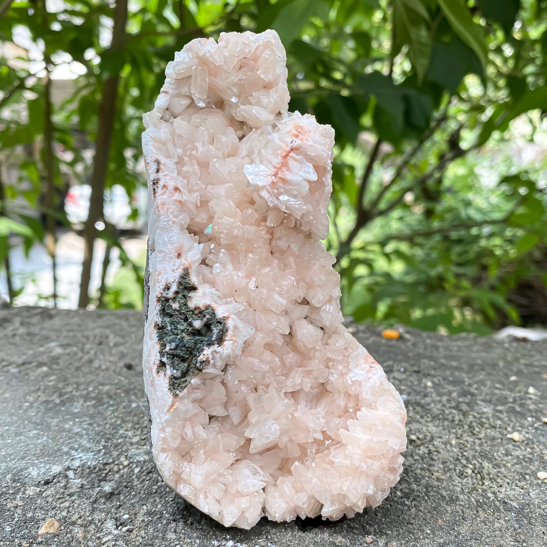 Healing Crystal Stillbite Apophyllite Geode Cluster Natural Raw Mineral ...