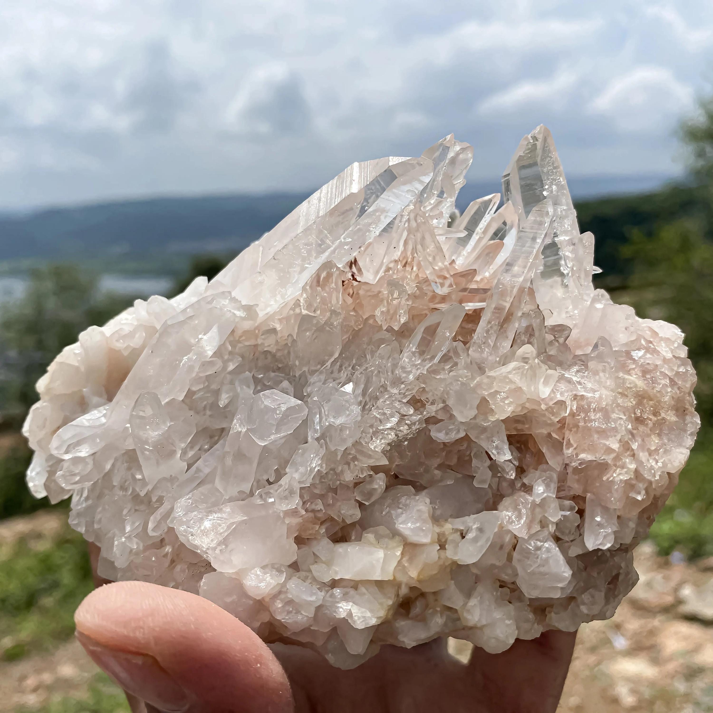 Himalayan Pink Quartz Cluster 1155g Natural Raw Pink Quartz