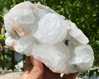 White Apophyllite Crystal Cluster Natural Rough Mineral Specimen Healing Stone Zeolite Home Decor Collector Piece