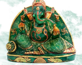 Green Aventurine Ganesha- Natural Gemstone Ganesha- Big Ganesh Statue- Aventurine Ganesh 5.2 Kgs- Home Decor- Carved Ganesha GAG-003