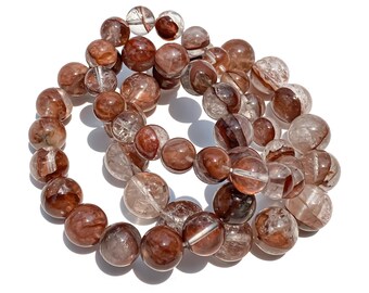 Himalayan Pink Quartz Beaded Bracelet Natural Crystal Heart Chakra Healing Jewelry Gift for Her