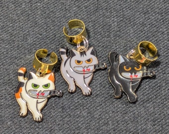 Scary Cat Stethoscope Charm, Nurse Gift
