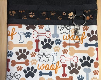 Pawprints Nurse Hip Pouch Bag, Makeup Artist Bag, Veterinary Pocket, Multi Use, Tool Belt, Pencil Organiser, Puppy, Bones, Tape Holder, Dog