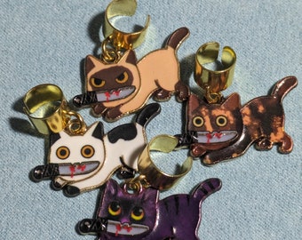 Killer Cat Stethoscope Charm, Charm, Stethoscope, Nurse, Veterinary, Medicine, Gifts, Jewelry, Doctor, Cat, Kitten, Halloween