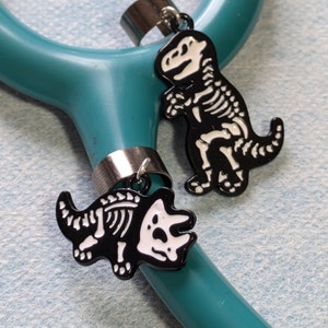 Dinosaur Stethoscope Charm, Charm, Stethoscope, Nurse, Veterinary, Medicine, Gifts, Jewelry, Doctor, Dinosaur, Bones